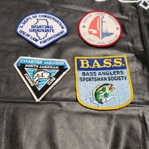 Bass fishing boating course patch bundle of 4